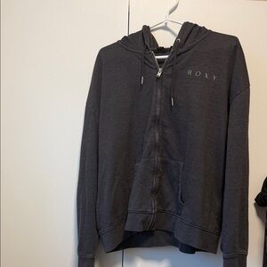 Roxy Charcoal Zip-Up Hoodie